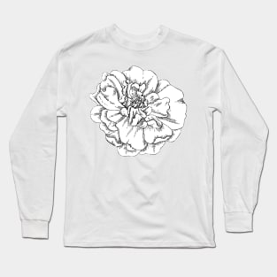 Black and White Rose Long Sleeve T-Shirt